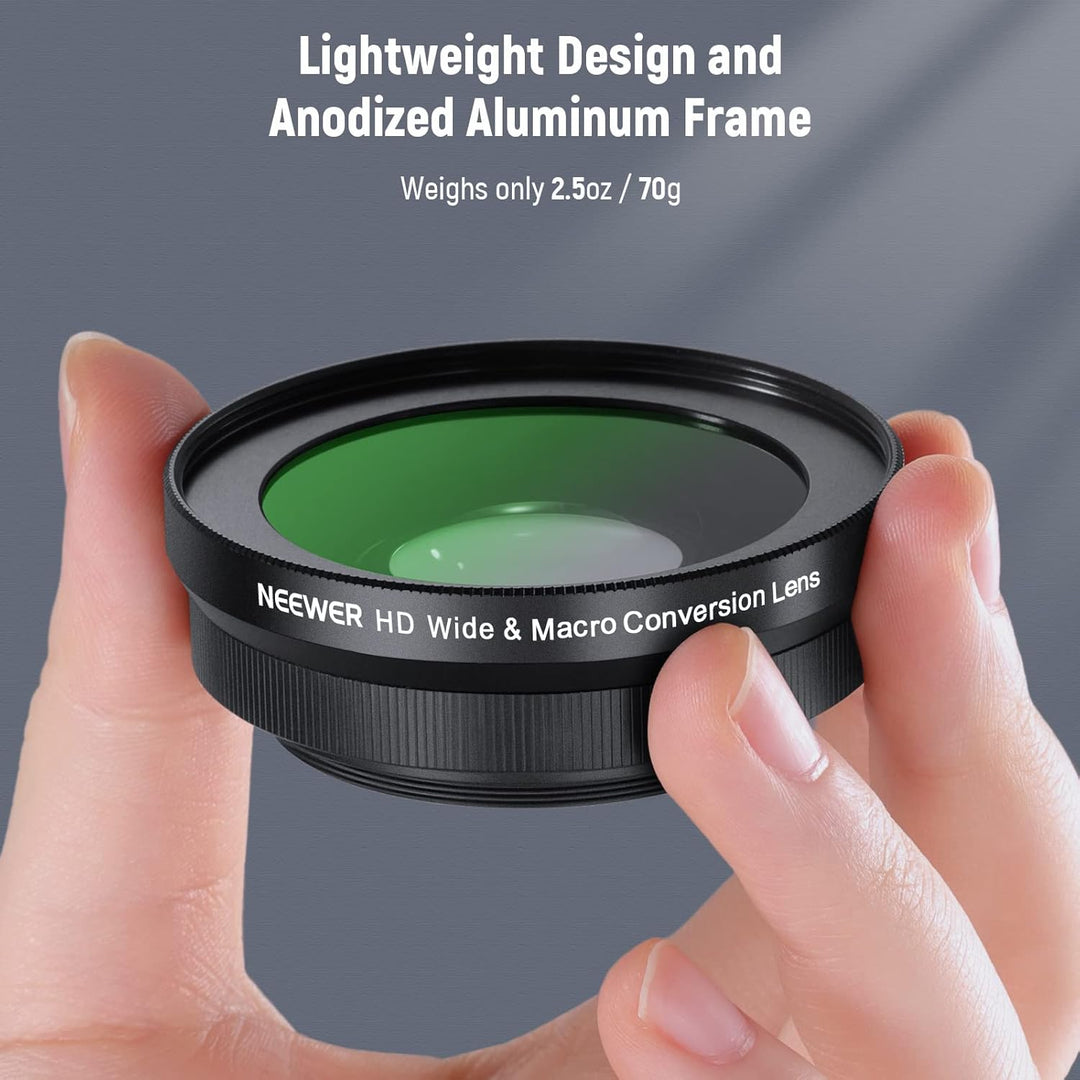 NEEWER 40.5mm HD Weitwinkelobjektiv kompatibel mit Sony ZV-1F ZV-E10 A5000 A6000 2 in 1 18mm Weitwin