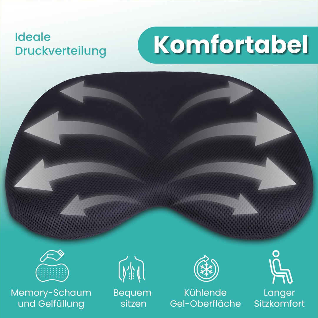 maxVitalis Orthopädisches Druckentlastungskissen, Sitzkissen mit Gel, Steissbeinkissen, ideal für Ro