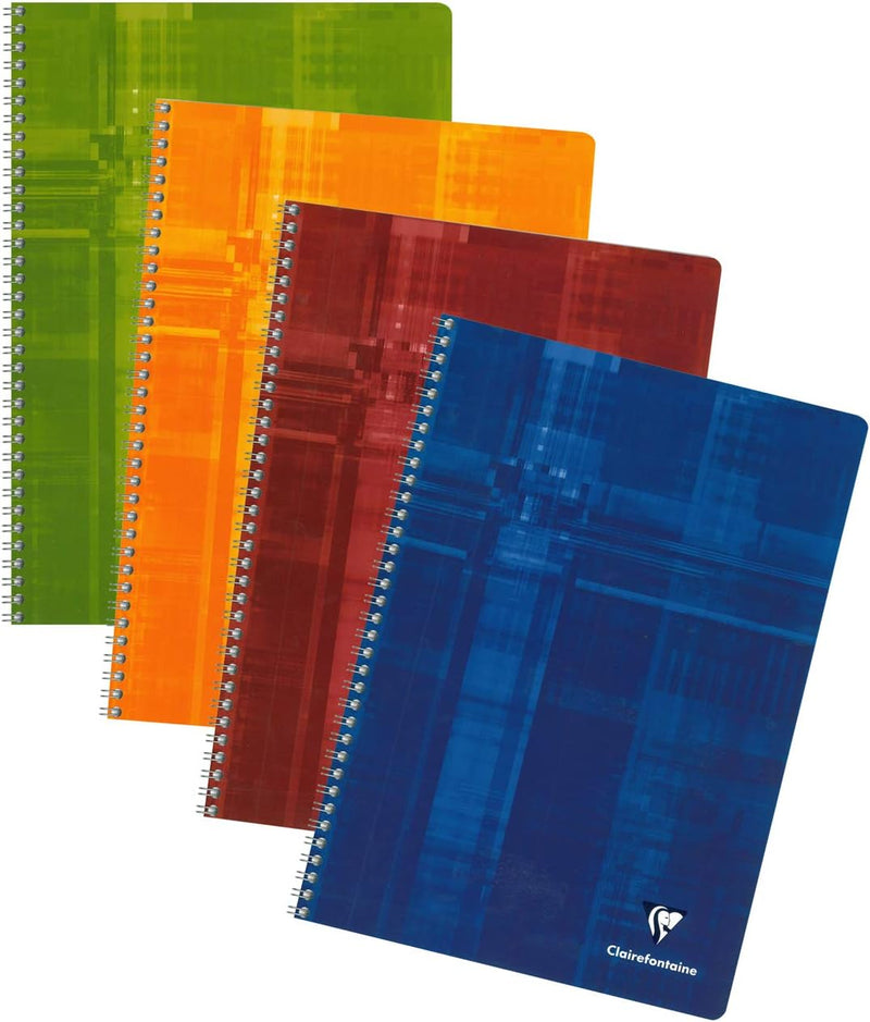 Clairefontaine 8121C - Packung mit 5 Notizbücher mit Spiralbindung, DIN A4, französische Lineatur, 9