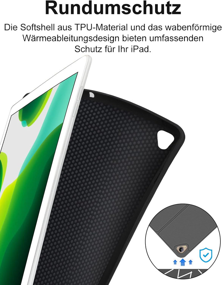 Tastatur Hülle für iPad Air 2019(3. Gen)，iPad 9.Gen,8.Gen, 7.Gen 2021/2020/2019 (10.2), iPad Pro 10,