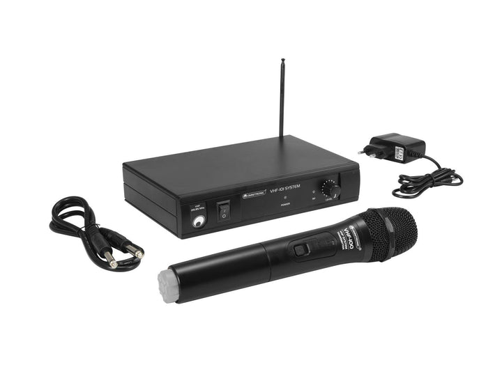 Omnitronic VHF-101 Funkmikrofon-System 205.75MHz | Empfangseinheit und Handmikrofon in PLL-Technik |