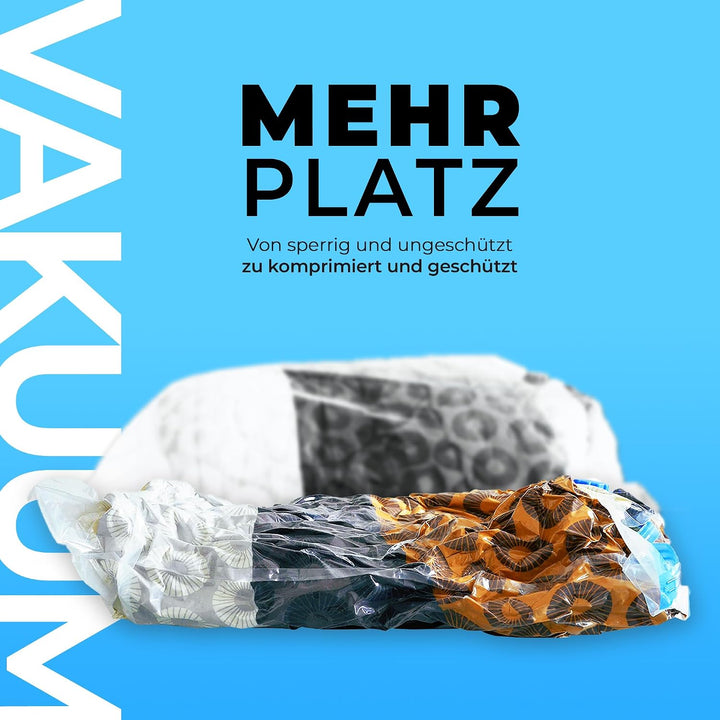 Die Vakuumbeutel für Kleidung und Bettdecken von figg (6er Set 2x XXL, 2x L und 2x S) - 6 Vakuumierb
