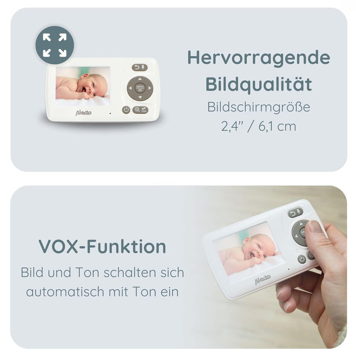Alecto DVM-71 Babyphone mit Kamera - Grosse Reichweite (bis zu 50 m im Innenbereich - bis zu 300 m i