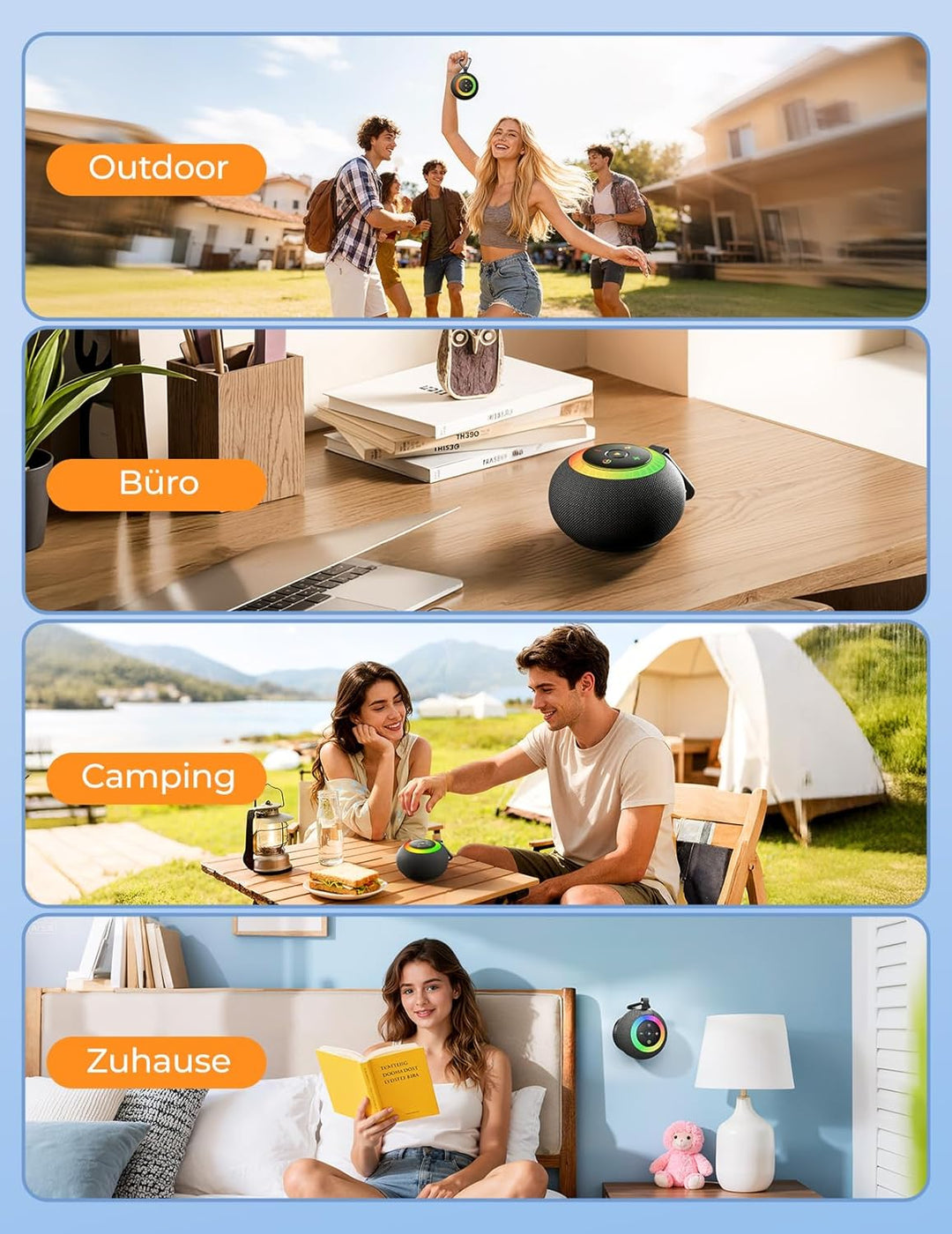 Bluetooth Lautsprecher Dusche IPX7 Shower Speaker mit Vakuum-Saugfuss 24 Std. Spielzeit Bluetooth 5.