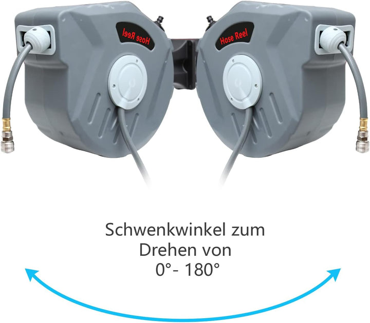 Hebitod 20+2m Druckluftschlauch Aufroller Automatisch, Schlauchaufroller mit 1/4'' Anschluss, Automa