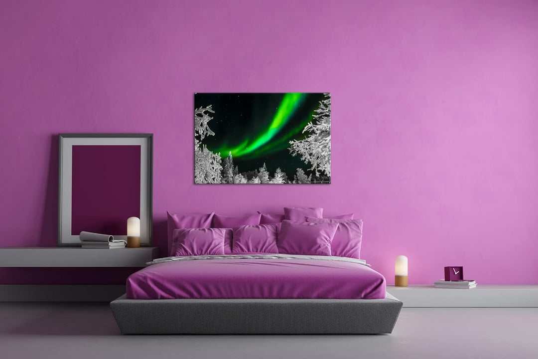 deyoli Atemberaubende Nordlichter Format:75x50 cm als Leinwandbild, Motiv fertig gerahmt auf Echthol