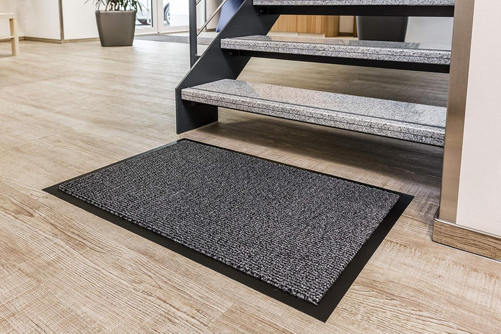 Carpido Fussmatte 60 x 90cm Grau meliert für den Innenbereich - Klassischer Türvorleger schnelltrock