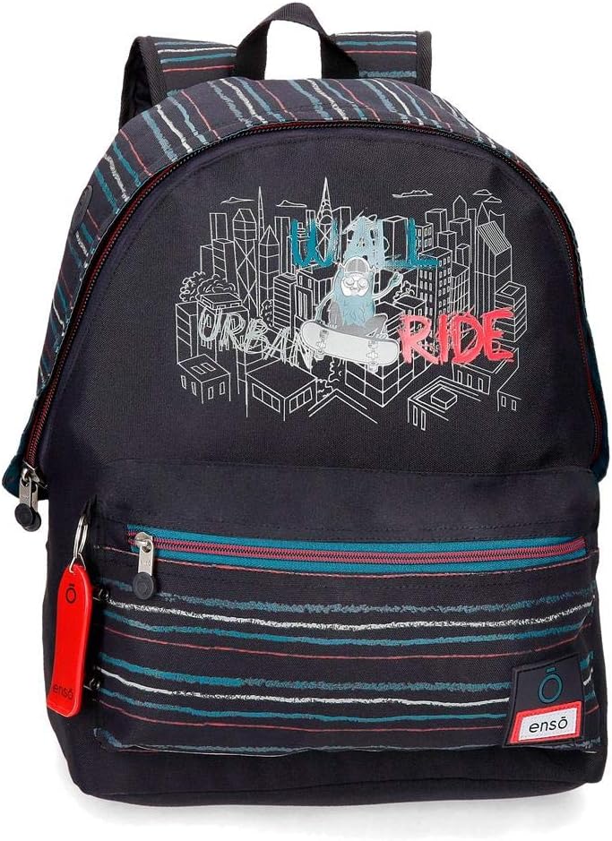 Enso Wall Ride Laptop-Rucksack an Trolley anpassbar Schwarz 32x44x17 cms Polyester 15,6" 22.78L Anpa