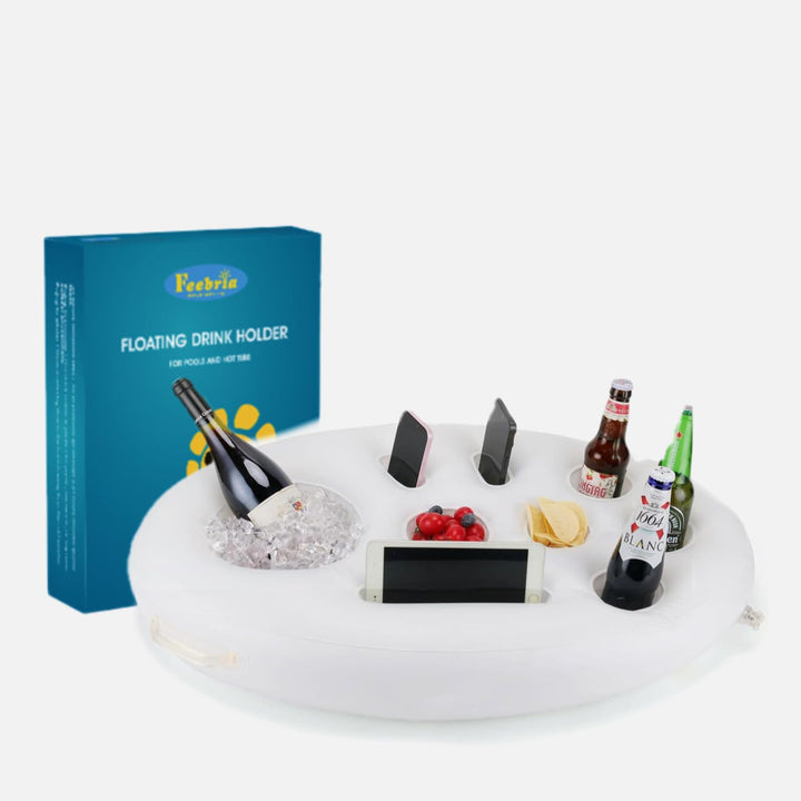 Weisser ovaler schwimmender Snack- und Getränkehalter - Vielseitiges Pool-Party-Zubehör für Obst, Ge