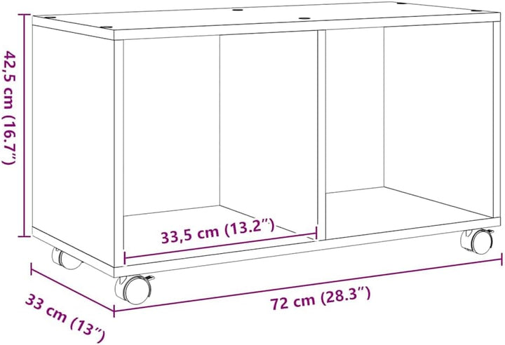 vidaXL Rollschrank, Rollcontainer mit Offenem Design, Aktenschrank für Büro Wohnzimmer, Büroschrank