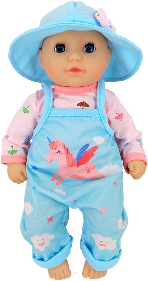 ZWOOS Puppenkleidung für New Born Baby Puppen 35-43 cm, Geschenke für Mädchen, Kinder, 4er-Pack
