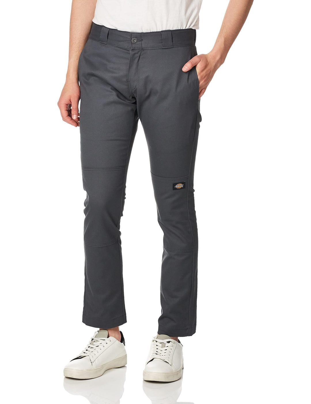 Dickies, Herren, Doppelknie-Arbeitshose, enge gerade Passform 28W / 30L Dunkelgrau, 29W / 30L
