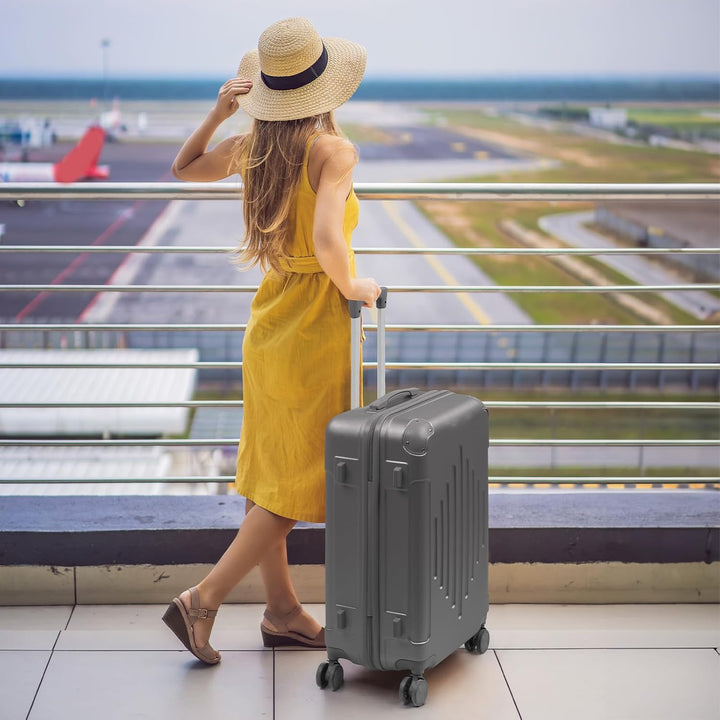 LEADZM Kofferset 2 teilig, Reisekoffer Set mit Kosmetikkoffer und Eckenschutz, Koffer Set Hartschale
