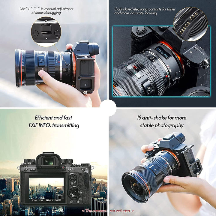 VILTROX EF-E5 Objektivadapter Autofokus Adapter kompatibel mit EF/EF-S Objektiv auf Sony E-Mount Kam