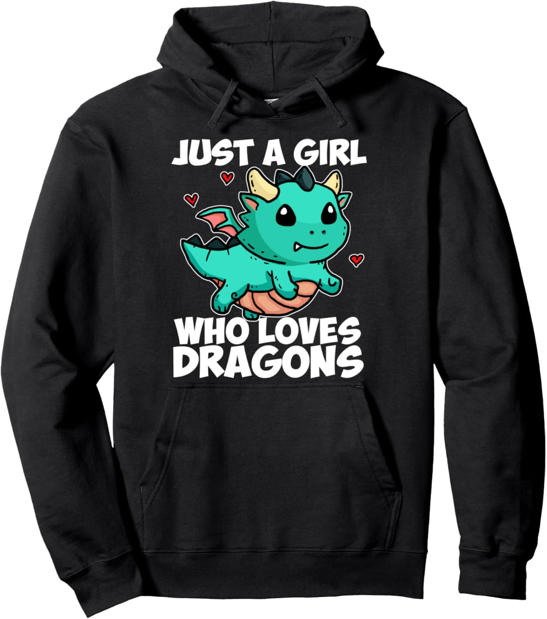 Just A Girl Who Loves Dragons Lustiges Drachen Drache Kostüm Pullover Hoodie