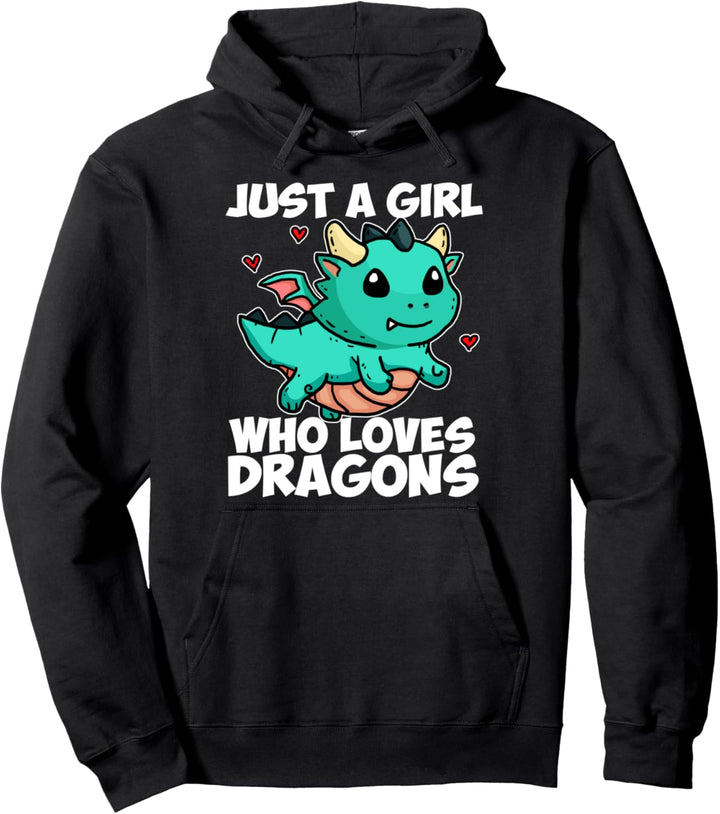 Just A Girl Who Loves Dragons Lustiges Drachen Drache Kostüm Pullover Hoodie