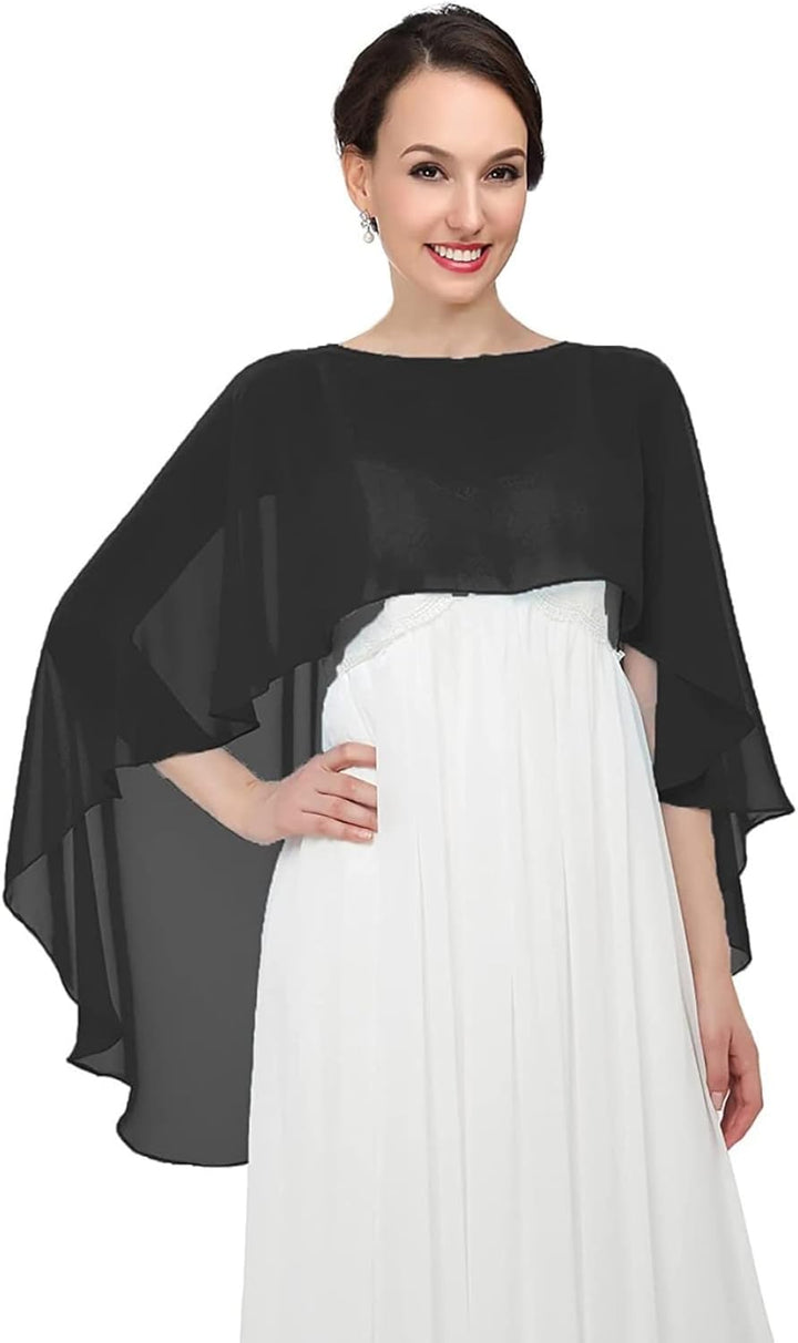 Damen Chiffon Schal Stola,Leichter Tücher,Eleganten Cape Umhang,Einfarbiger Capelets für Frauen,Somm