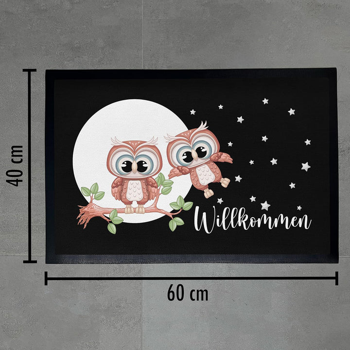Trendation - Willkommen Fussmatte Grafik Schmutzfangmatte Geschenk Aussen Innenbereich 60x40 cm Wasc