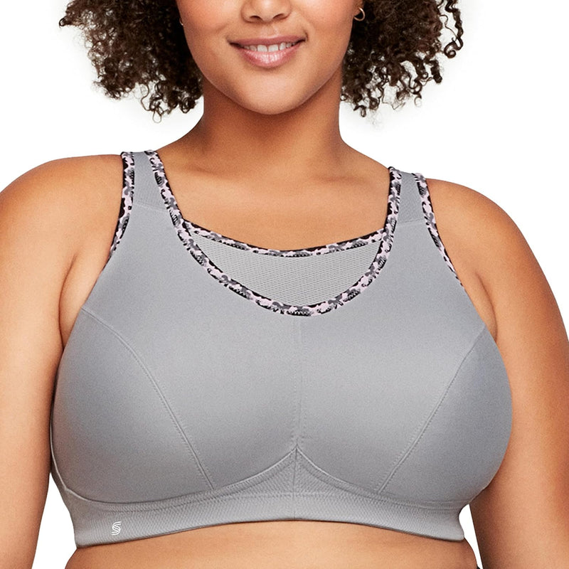 Glamorise Damen Bustier BH mit Perfektem Halt Sports Bra 75C Grau, 75C Grau