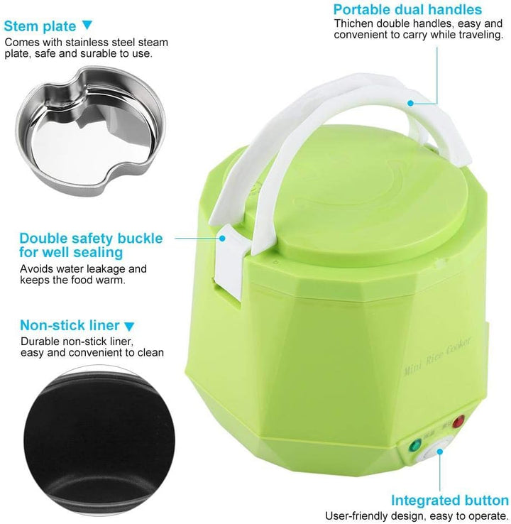 Tyenaza Elektrischer Reiskocher, Elektrischer tragbarer multifunktionaler Reiskocher Dampfgarer für