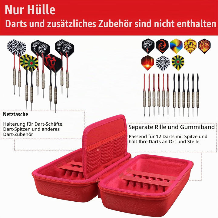 co2CREA Ersatz-Harte Hülle für 12 Dartpfeile mit Stahlspitze oder Darts mit weicher Spitze (nur Hüll