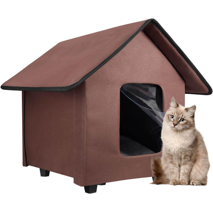 Katzenhaus für draussen, wasserdicht, mit erhöhtem Boden und abnehmbarem Kissen, Faltbarer Katzenunt