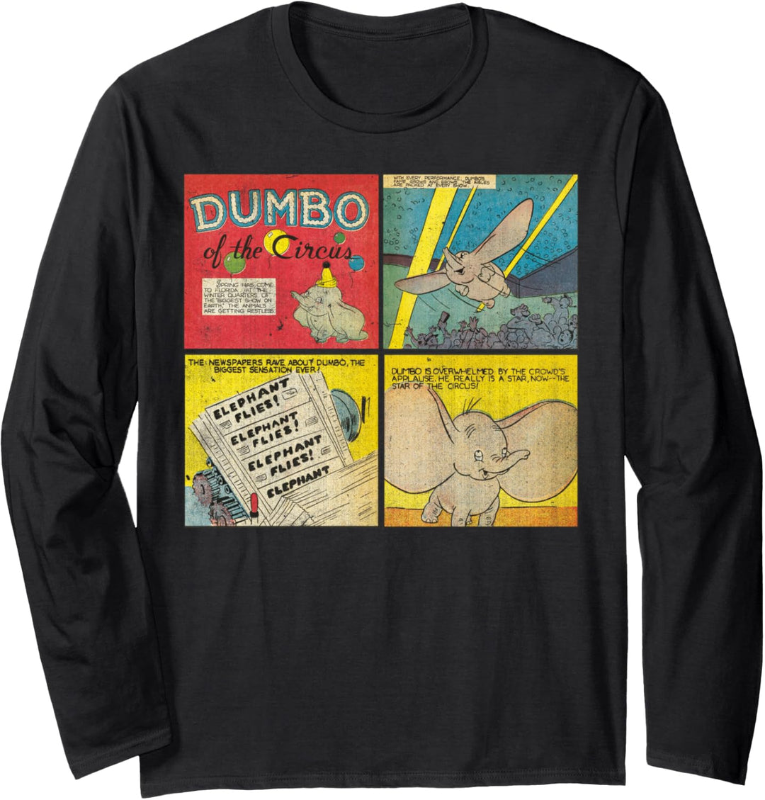 Disney Dumbo Vintage-Comicstrip im Used-Look Langarmshirt