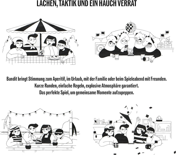 BANDIT – Kartenspiel Erwachsene und Familie – Strategisches und schnelles Bluff Spiel für 2 bis 6 Sp