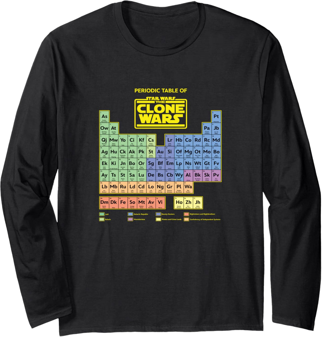 Star Wars Clone Wars Periodic Table Langarmshirt