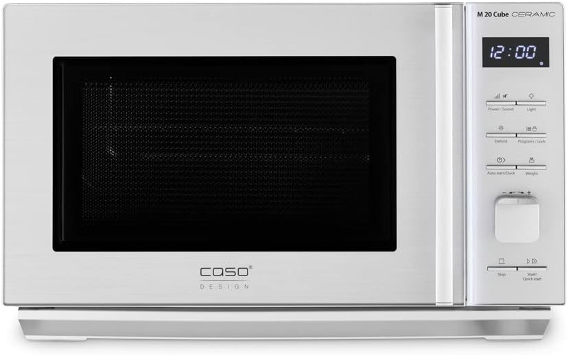 CASO M 20 Cube Ceramic - Mikrowelle mit Keramikboden, kein Drehteller notwendig, 20 Liter, 800 Watt,