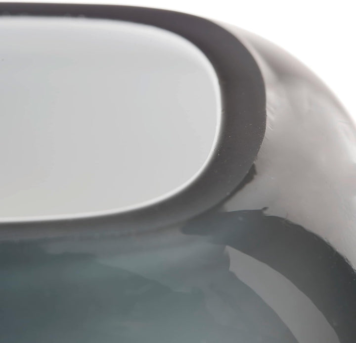 Leonardo Milano, Blumenvase aus grau gefärbtem Glas, handgefertigte Glasvase in modernem Design, Höh