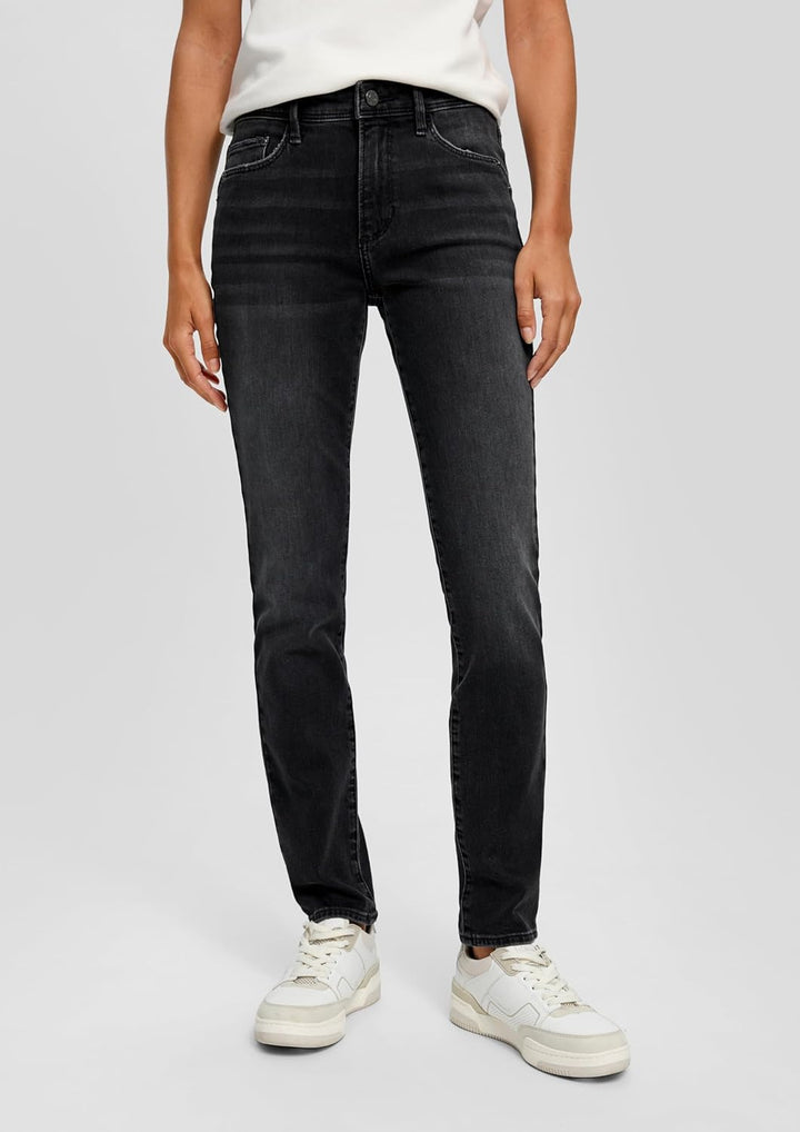 s.Oliver Jeans Betsy/Slim Fit/Mid Rise/Slim Leg/Baumwollstretch 32W / 32L Grey/Black, 32W / 32L Grey