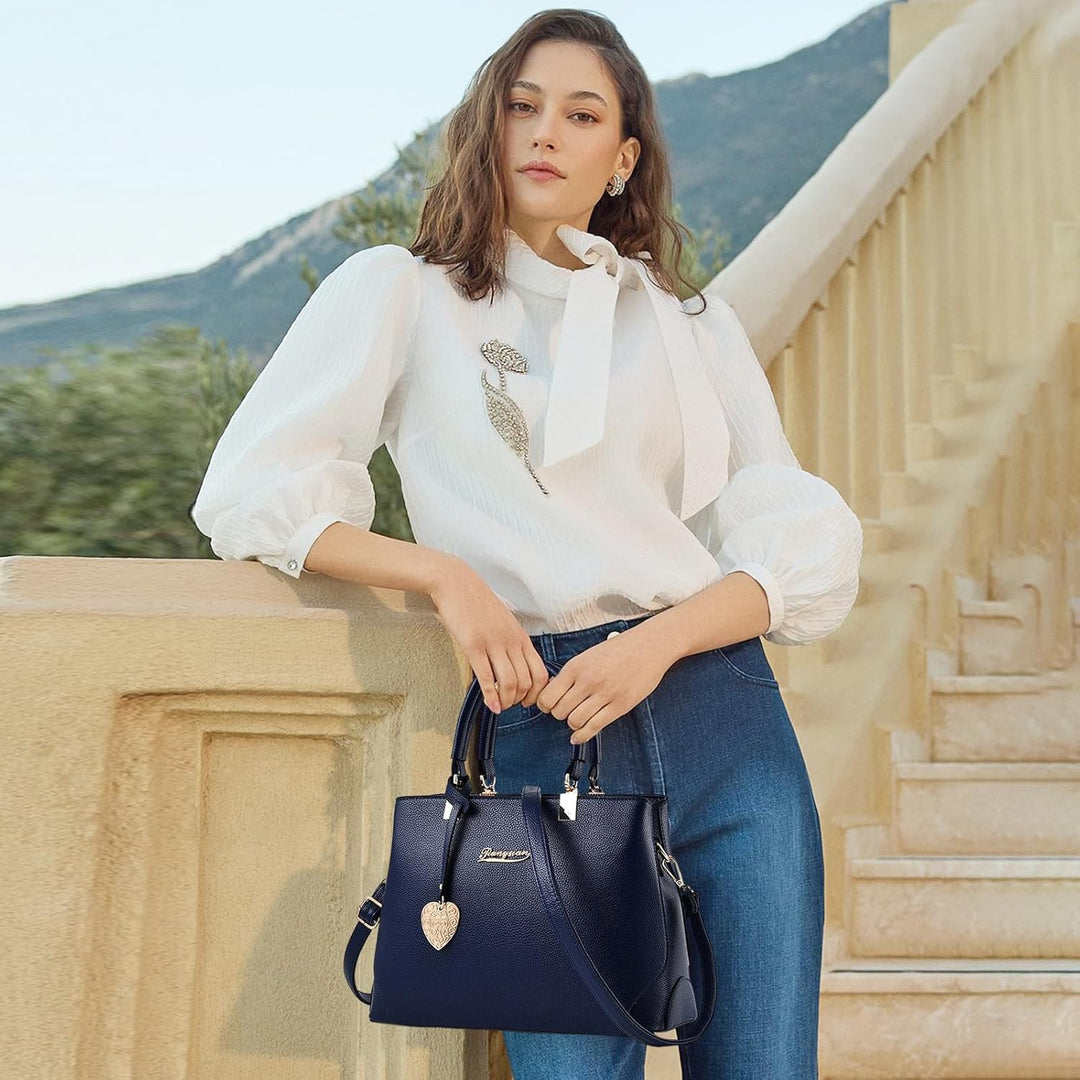 NICOLE & DORIS Handtaschen für Damen Elegant Henkeltaschen PU Leder Schultertasche wasserdichte Umhä