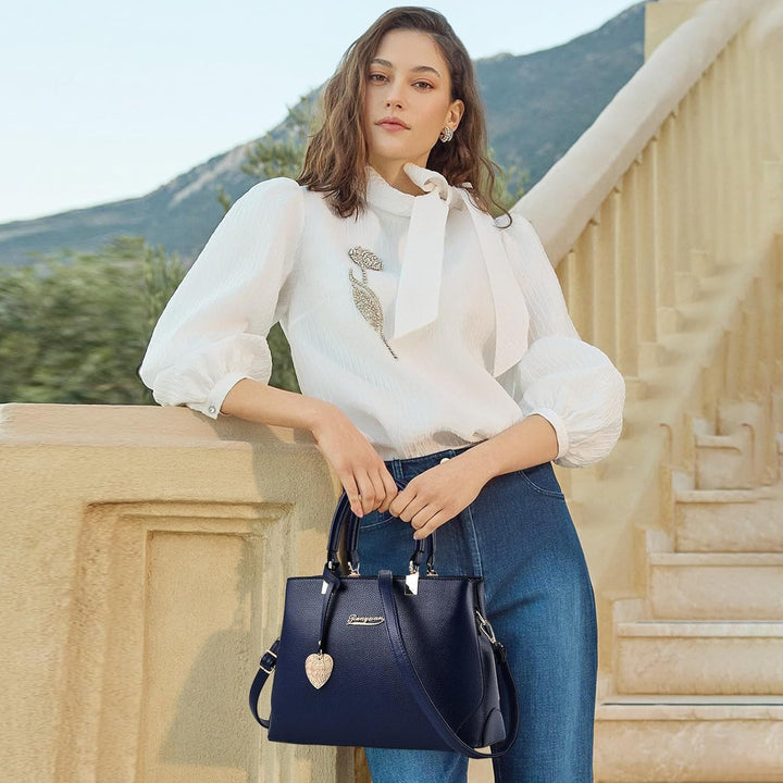 NICOLE & DORIS Handtaschen für Damen Elegant Henkeltaschen PU Leder Schultertasche wasserdichte Umhä