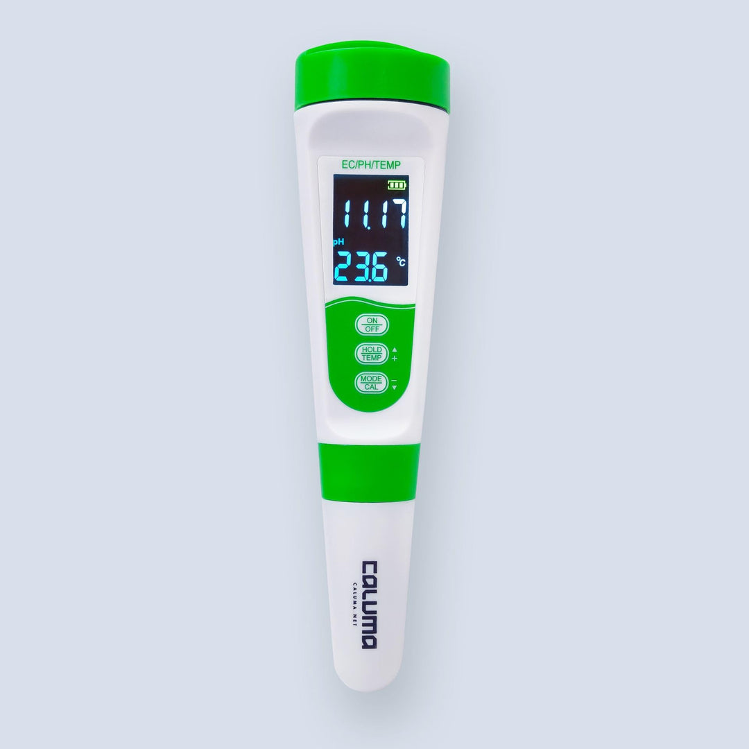 Caluma 3-in-1 pH-EC-Temp Grow Messgerät Combi-Messer Hydroponik PH-EC-Messgerät