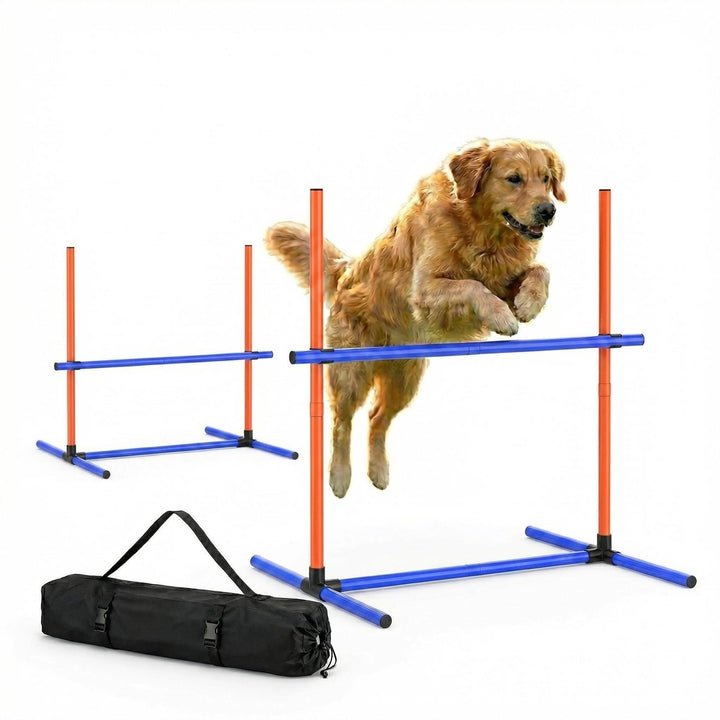 Agility-Trainingsset für Hunde, Hindernisset mit Slalomstangen, Hundesport-Ausrüstung, für Grosse un