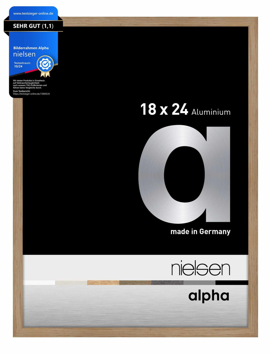nielsen Aluminium Bilderrahmen Alpha, 18x24 cm, Eiche Eiche 18 x 24 cm, Eiche 18 x 24 cm