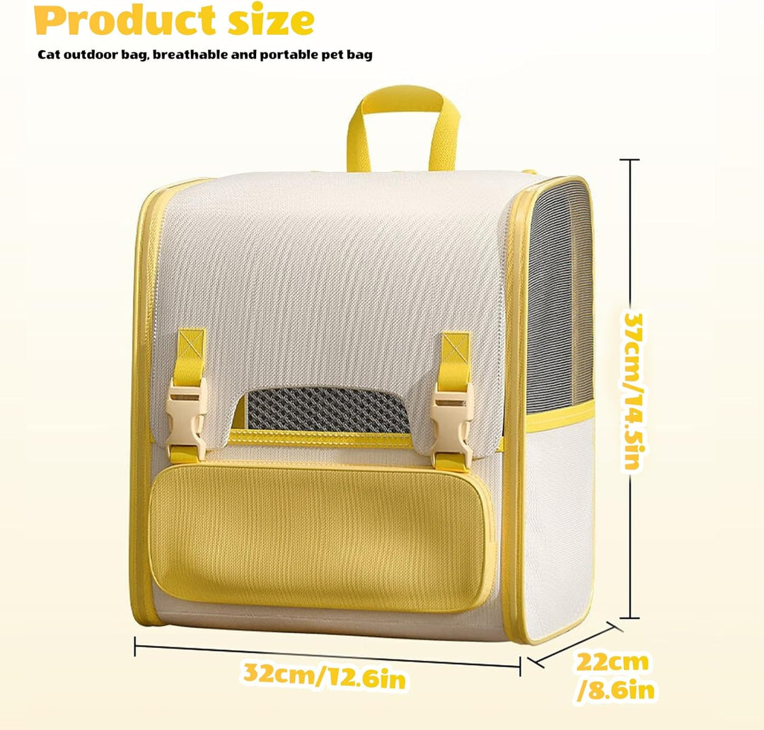 Katzenrucksack, Haustier Rucksack mit Netzfenster und Tragegriff, Tragbare und Faltbare Rucksack Hun