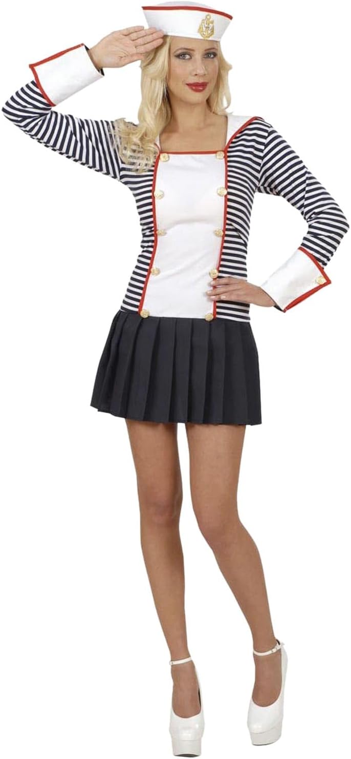 W WIDMANN MILANO Party Fashion - Kostüm Matrosin, Kleid mit Kragen, Marine Uniform, M