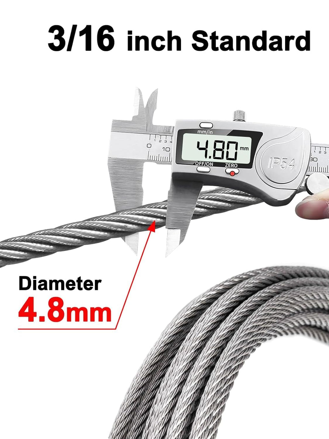 TooTaci 5mm T316 Edelstahlseil, 30M /5mm Drahtseil, Schwerlast-Geländerset – 7×19 Litzen Marinequali