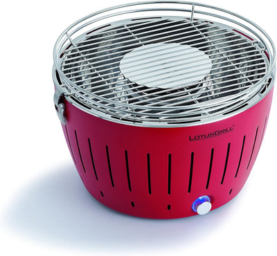 LotusGrill Starter-Set Classic 1x Grill Feuerrot mit USB-Anschluss, 1x Buchenholzkohle 2,5 kg, 1x Br