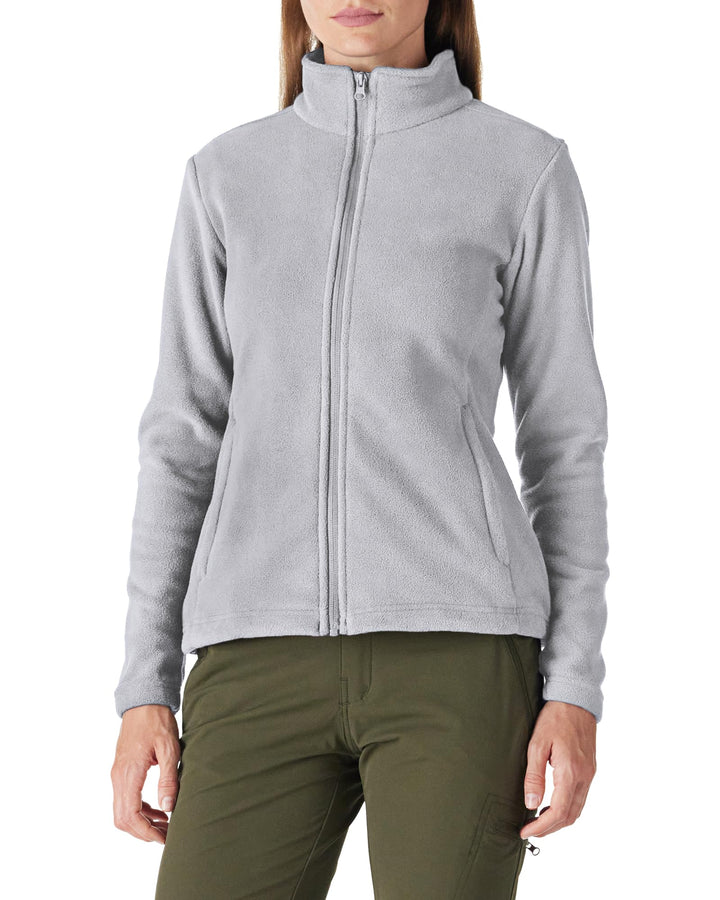 Outdoor Ventures Damen Fleecejacke mit Durchgehendem Reissverschluss Stehkragen Frauen Leichte Fleec