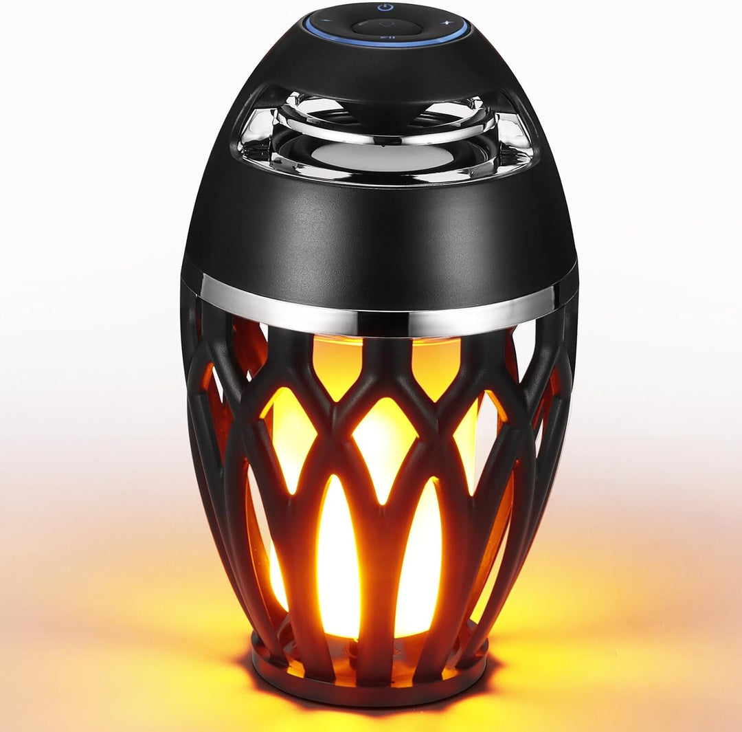 Bluetooth Lautsprecher mit LED Flammenlicht, Wasserdichte Kabellose Lautsprecher, Bluetooth 5.0 Kabe