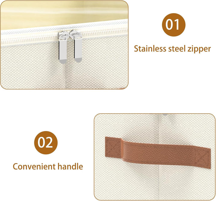 OUTBROS Aufbewahrungsbox mit Deckel, Faltbare Stoffboxen, Kleiderschrank Organizer, Unterbett Aufbew