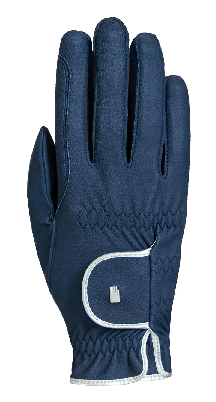 Roeckl Sports Reithandschuh LONA, Ladies Sommer Handschuh, 6 Farben, Grösse 6-8.5 7.5 Marine/Silber,
