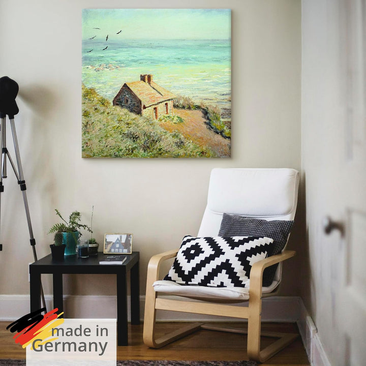 ARTland Leinwandbilder Wandbild Bild auf Leinwand 50x50 cm Wanddeko Haus Landschaft Meer Strand Das