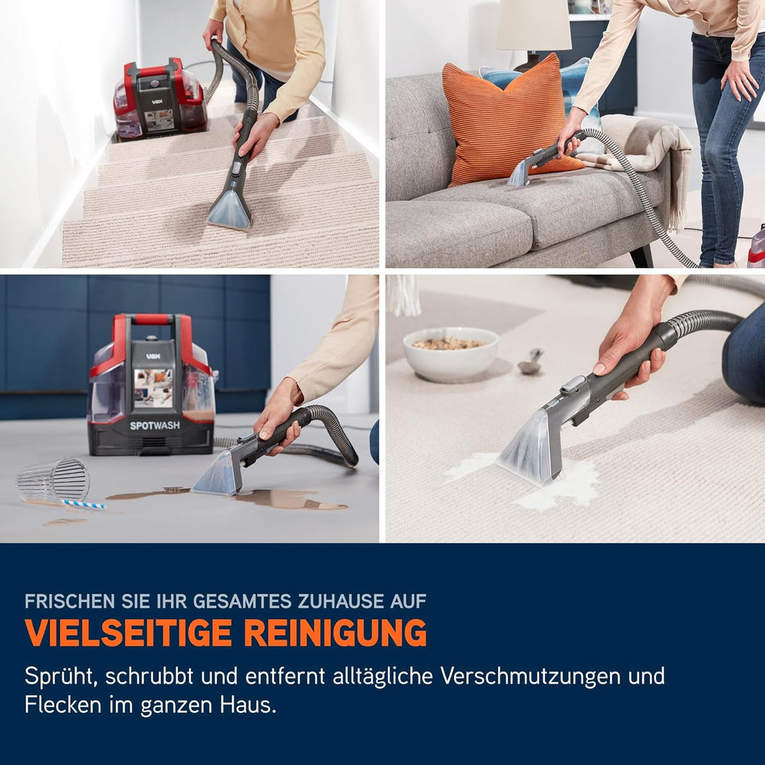 Vax SpotWash Fleckenreiniger – Teppich- und Polsterreiniger Gerät mit starker Saugkraft, schnelltroc