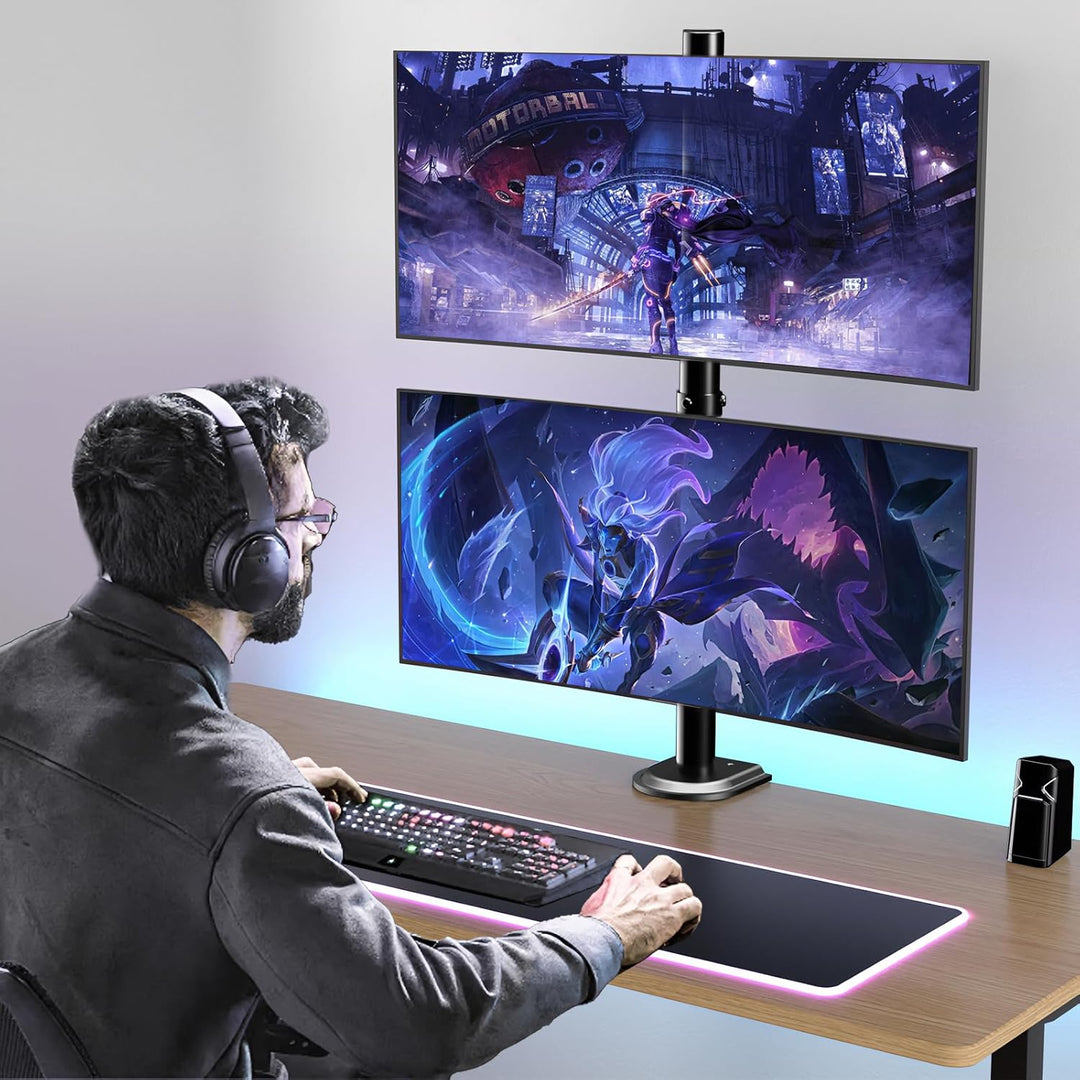 Monitor Halterung 2 Monitore übereinander für 17-35 Zoll Bildschirme,Max.12 kg, Bildschirmhalterung
