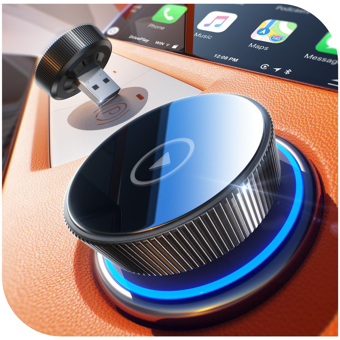 for Apple Carplay Wireless Adapter, 3X Autoverbindung, Keine Latenz, Plug & Play, Bluetooth 5.3 & Wi