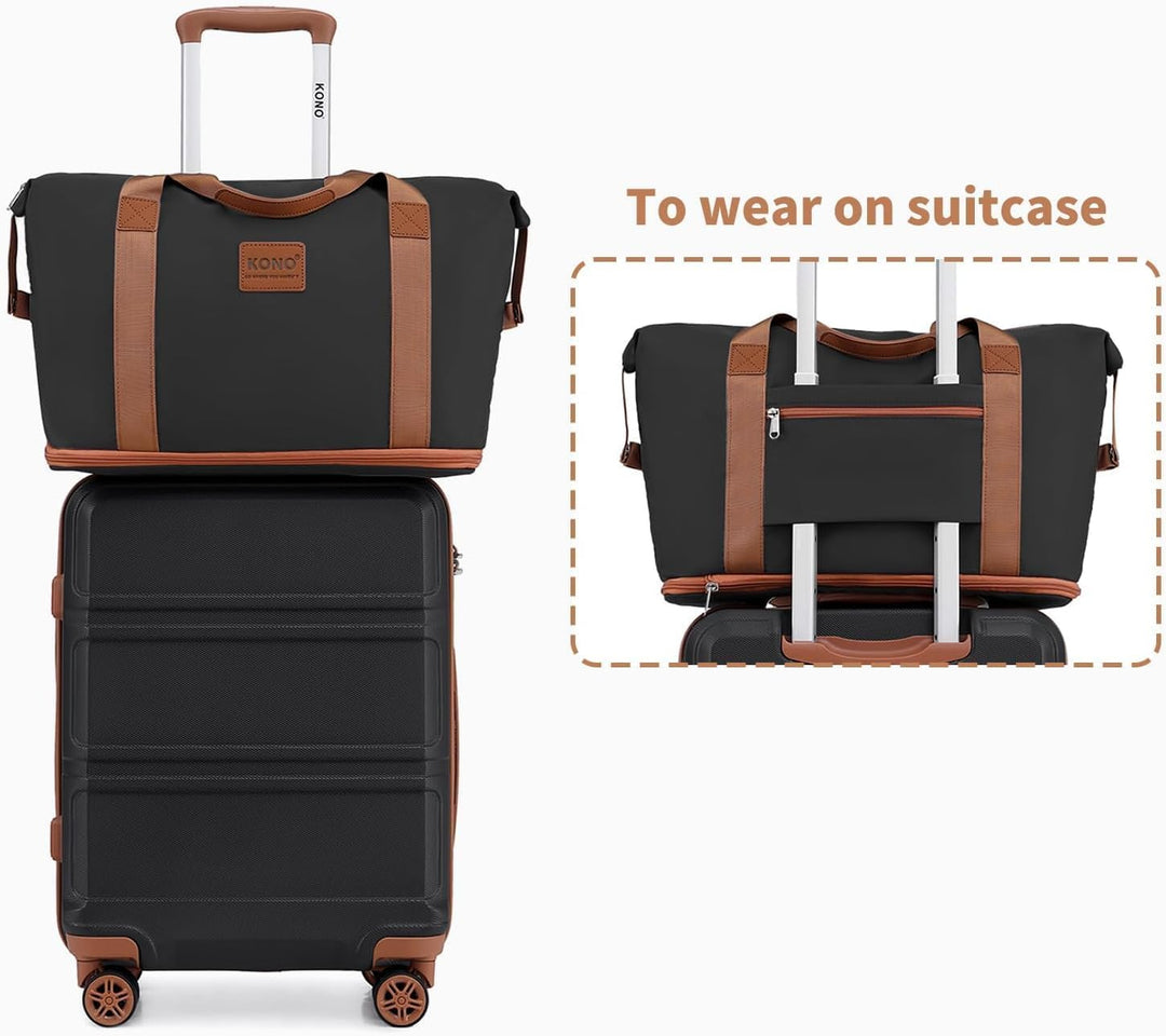 KONO Kofferset Reisekoffer Set Gepäcksets 6 Teilig, Koffer Set mit Beautycase Kosmetikkoffe mit Hand